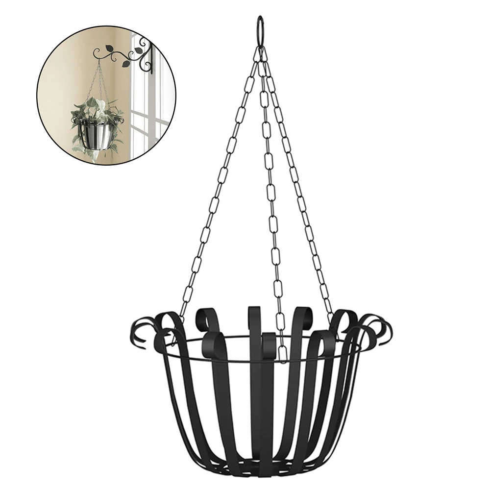 

Iron Wall Hanging Flower Stand Brackets Hooks for Garden Basket Lantern Lawn Gardening Flower Pots Plant Hanger