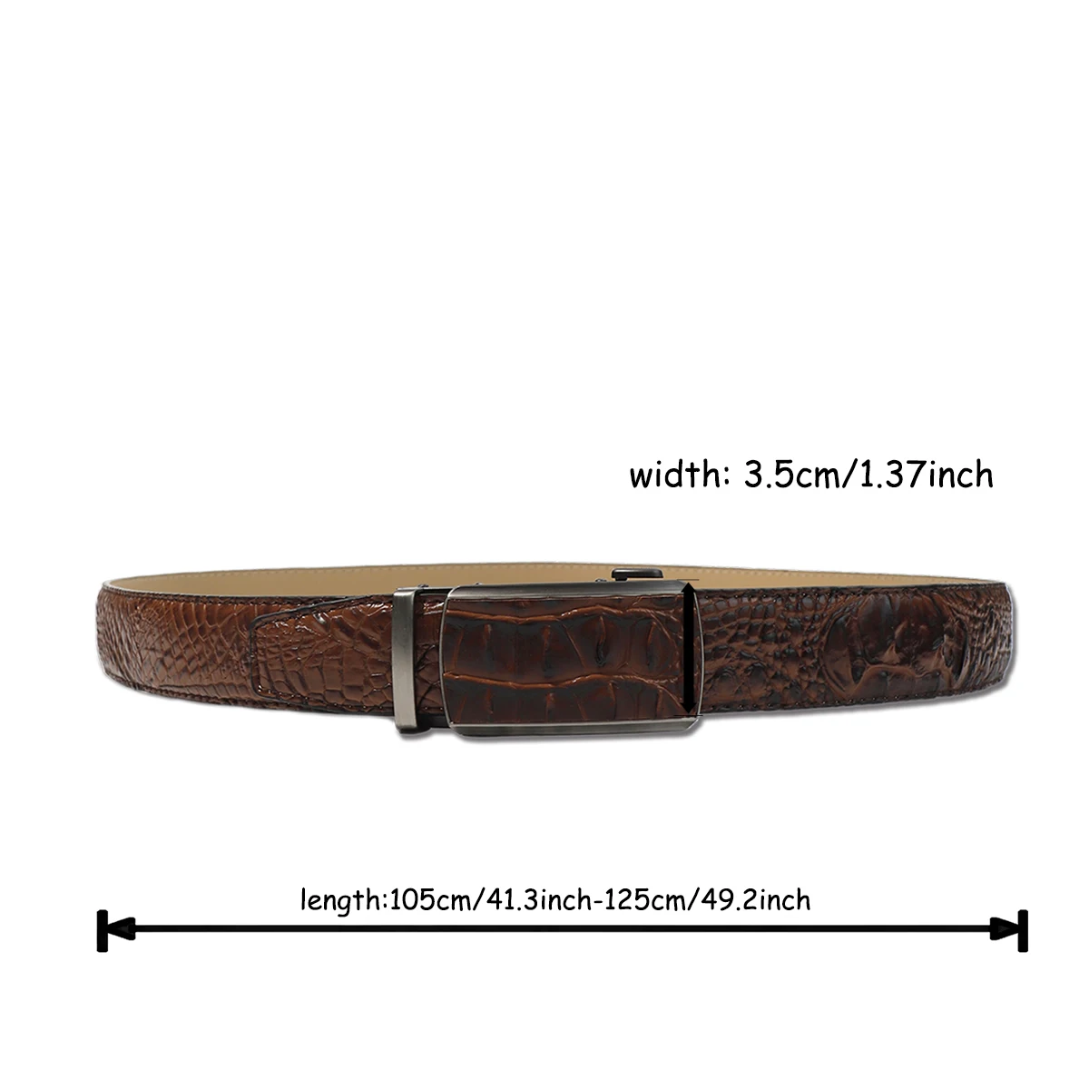 Luxury Fashion Men's Leather Belts Metal Automatic Buckle Crocodile Pattern Sttrap Brand High Quality Belts for Men