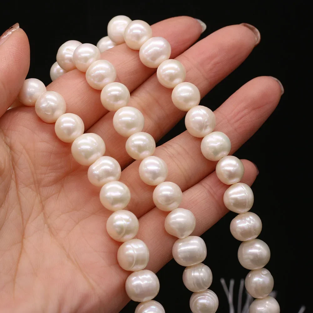 10-11mm Natural Freshwater Pearl Beads Near Round Loose Big Punch Beads for Jewelry Making DIY Nacklace Bracelet Accessories