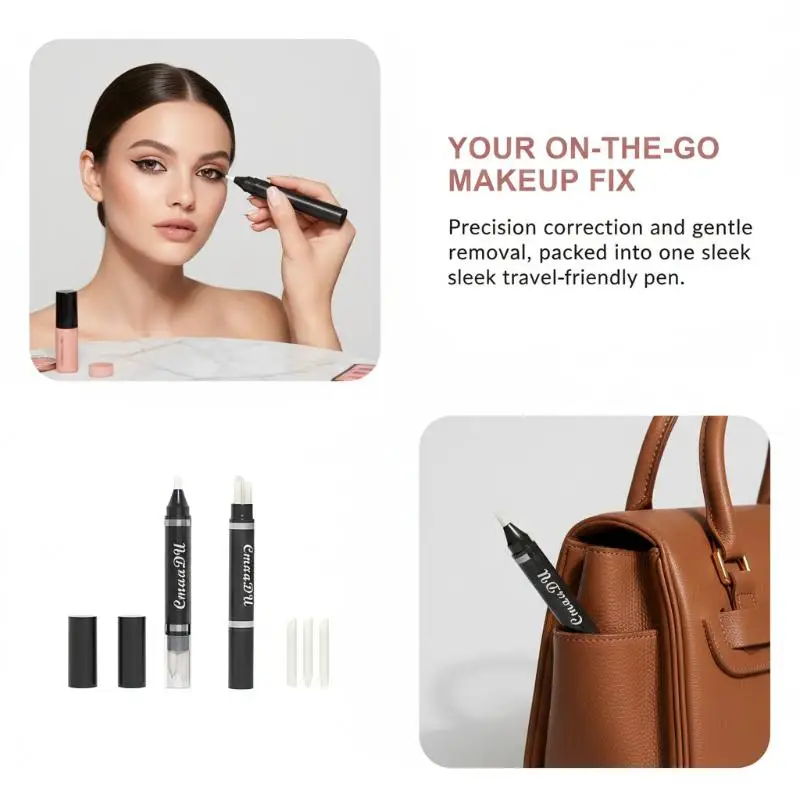 Eyeliner Corrector Pen Micellar Makeup Remover Dual Use For Quick Eye Line Fix Perfect For Beginners And Professionals