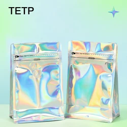 TETP 50Pcs Laser Coffee Bags With Valve Aluminumed Foil Home Tea Nuts Coffee Bean Dry Food Packaging Storage For Small Business