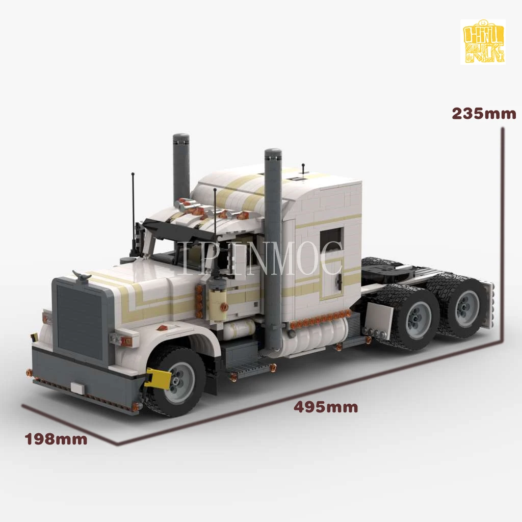 MOC 6138 P-B 389 Semi Truck Model With PDF Drawings Building Blocks Bricks Kids DIY Toys Birthday Christmas Gifts