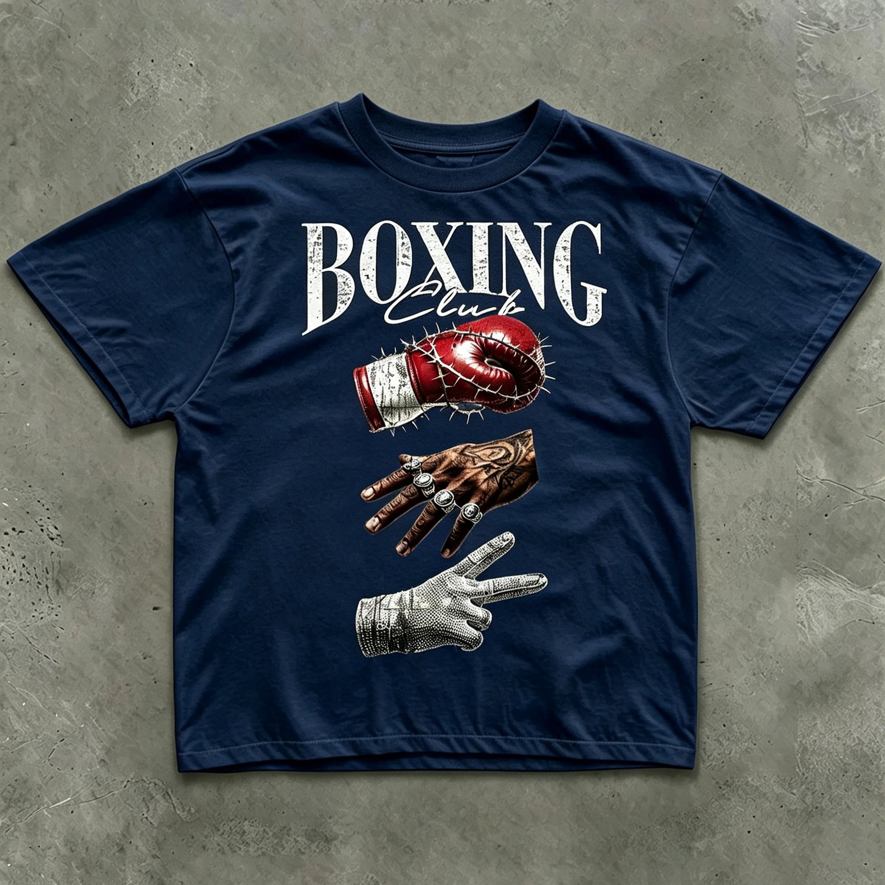 Boxing Club Graphic T‑shirt Vintage Boxing Gloves Print Unisex Short Sleeve Tee Hip Hop Retro Casual Streetwear Sports Tops