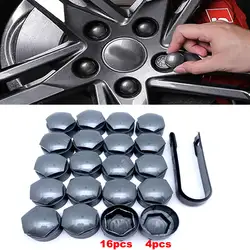 original 20PCS Wheel Lug Nut Cover Caps 17mm Water Proof w/ Dismantle Tool Grey For Audi A1 2 3 4 5 6 7 8 Wheel Bolt Screw Cove