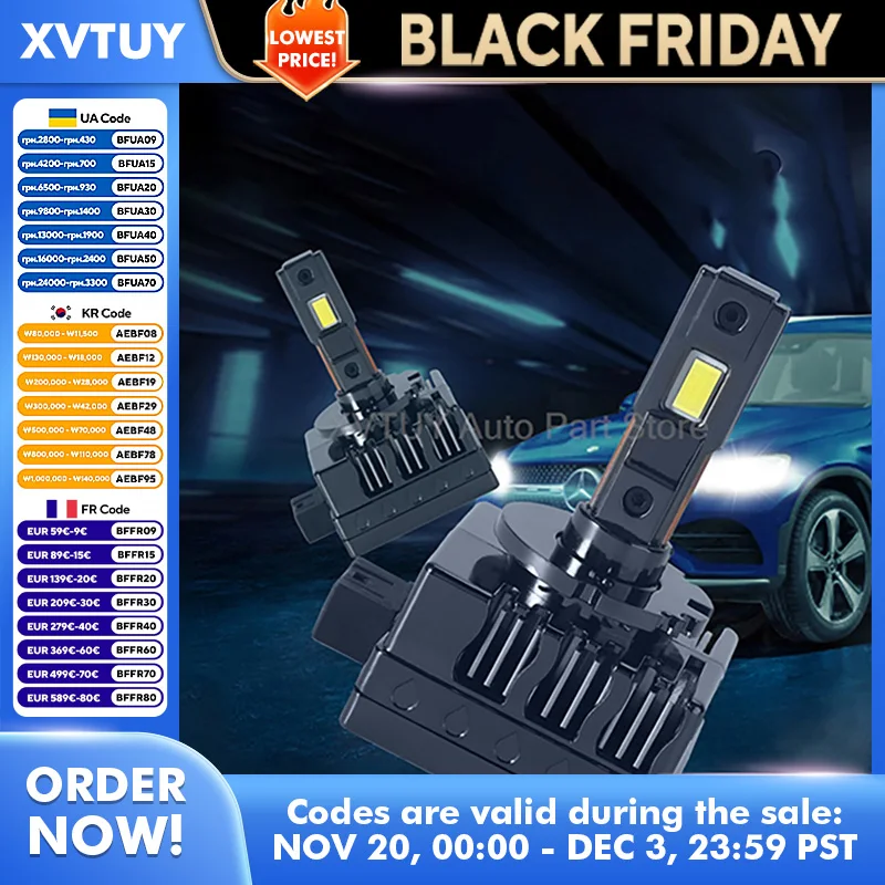 

Car LED Headlight Super Bright Laser Bulb HID Upgrade D1S Wireless Decoding 90W Waterproof Heat Dissipation Easy Installation