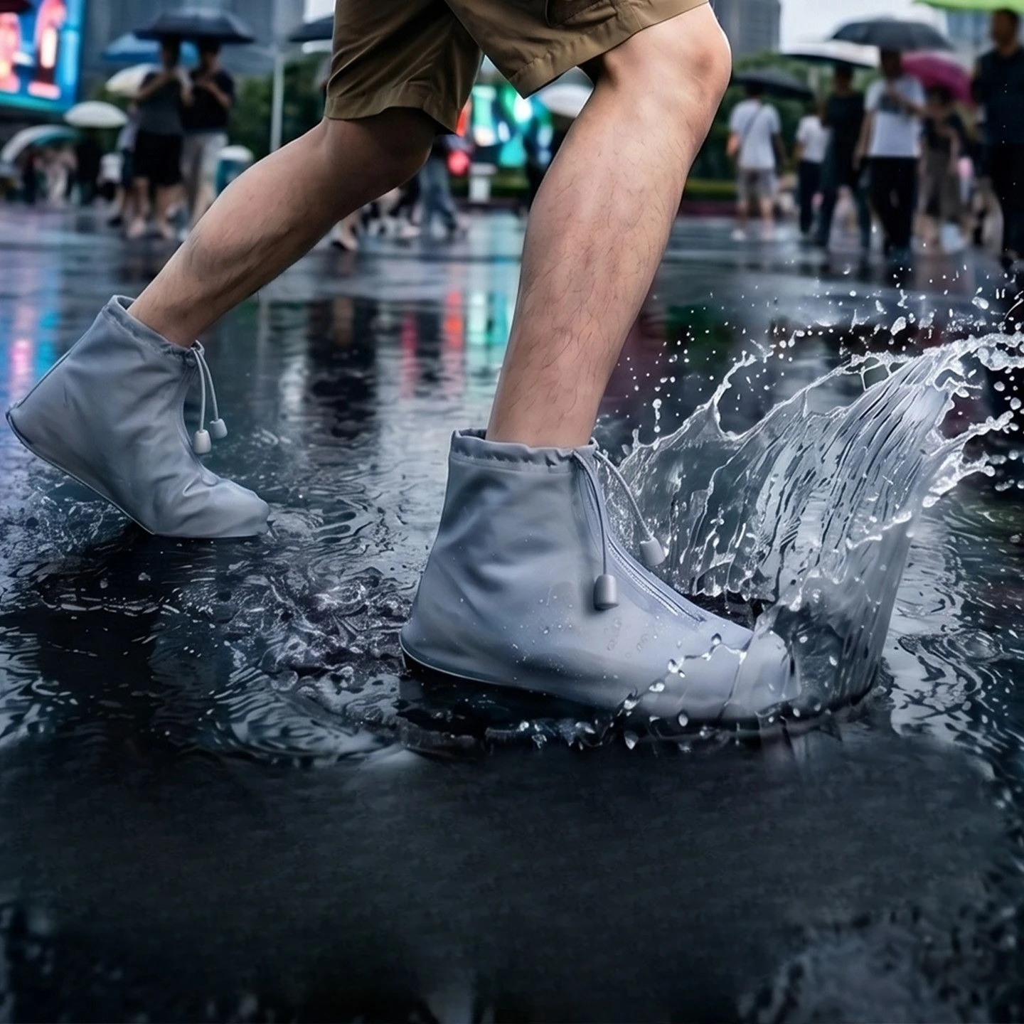 Unisex Waterproof Shoe Covers Rain Boot Protectors Non-Slip Thickened Portable Reusable Outdoor Commute Shoe Covers