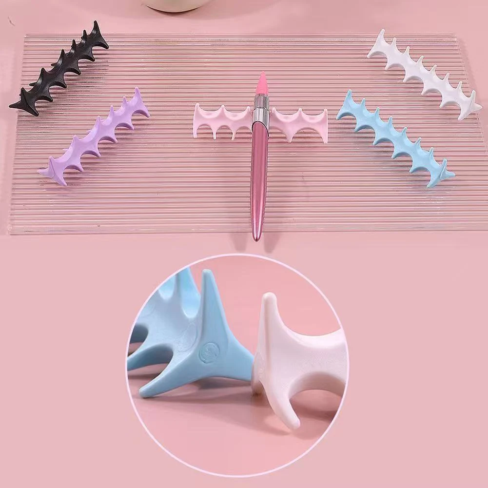 Soft Silicone Nail Pen Holder Brush Rack Shelf UV Gel Brush Display Stand Makeup Painting Pen Rest Organizer Stander Manicure