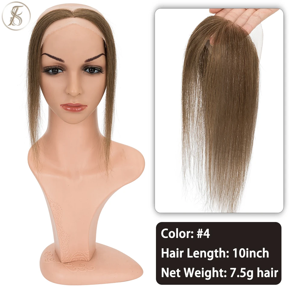 TESS Damen-Topper, Echthaar, 25,4 cm, natürlicher Haaransatz, Haarpflaster, Haarausfall, Handhaken, Spitze, einzelnes Knotenhaar, unsichtbares Haarteil – Detail 10