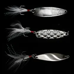 1PCS Fashion Metal Jigging Spinner Spoon Fishing Lure Hard Baits Sequins Noise Paillette Artificial Bait with Treble Hook