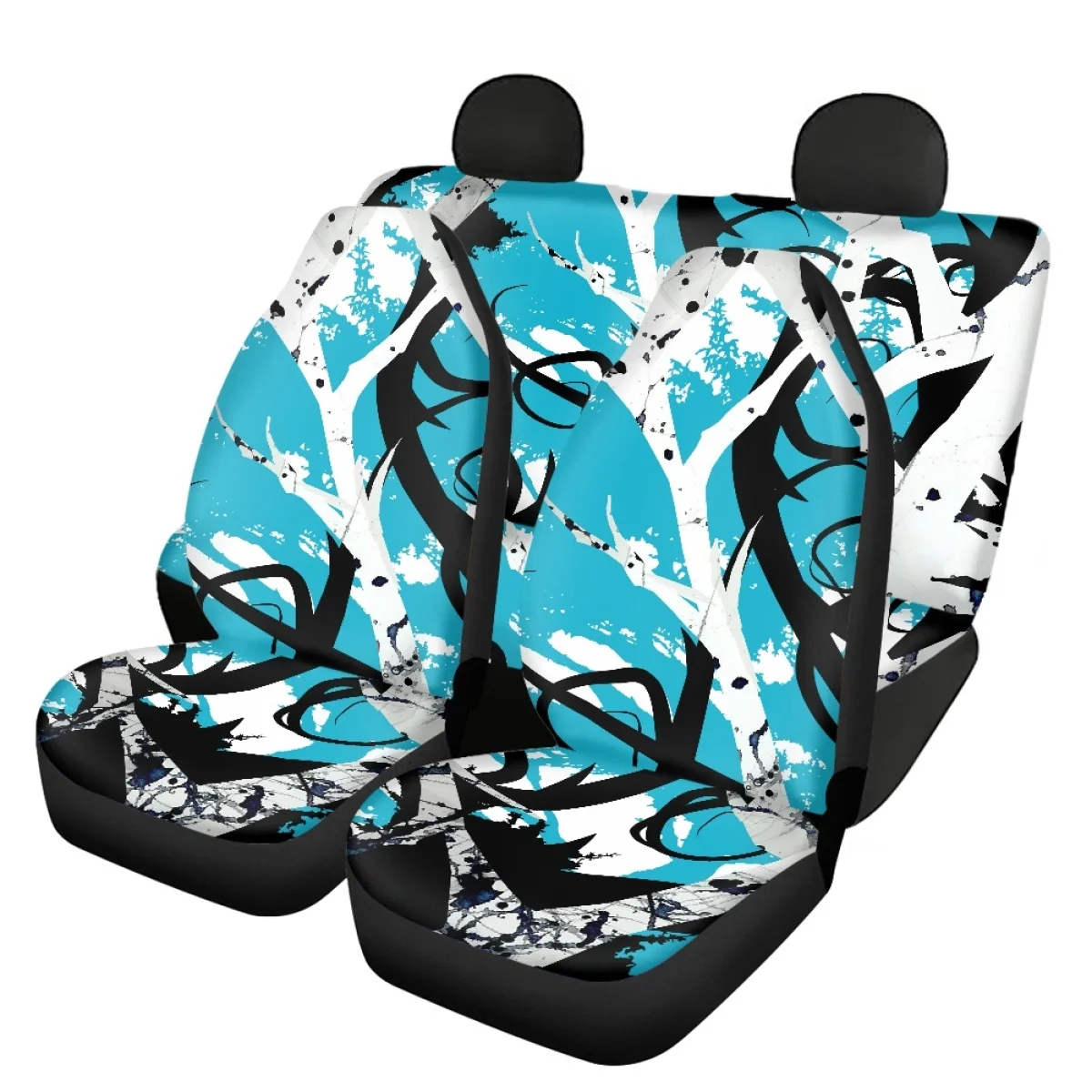 Car Seat Covers Front Back Camouflage Hunting Print Easy Clean Car Seat Cushion Cover Anti-Slip Car Accessoy Seat Protect 4pcs