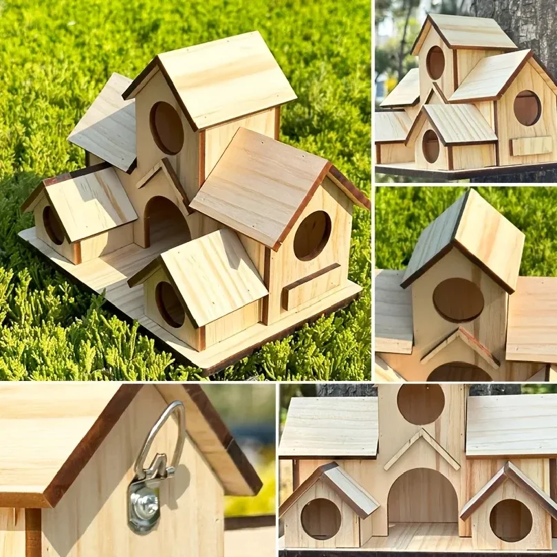 Bird Houses Bird Room Large Bird House for Garden Courtyard Backyard Decor Finch Bluebird Cardinals Handmade Humming