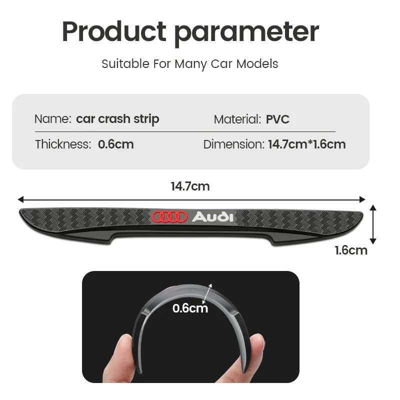 4 قطعة المطاط باب السيارة واقي للحواف المضادة للتصادم ملصقات واقية لأودي A3 A4 Q1 Q2 Q3 B6 A5 A6 C7 Q5 B9 B7 C6 #1