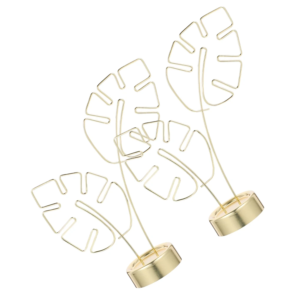 

2pcs Metal Turtle Back Leaf Notes Clip Photo Stand Card Holder Metal Desk Accessory Multi Functional Home Office Decor