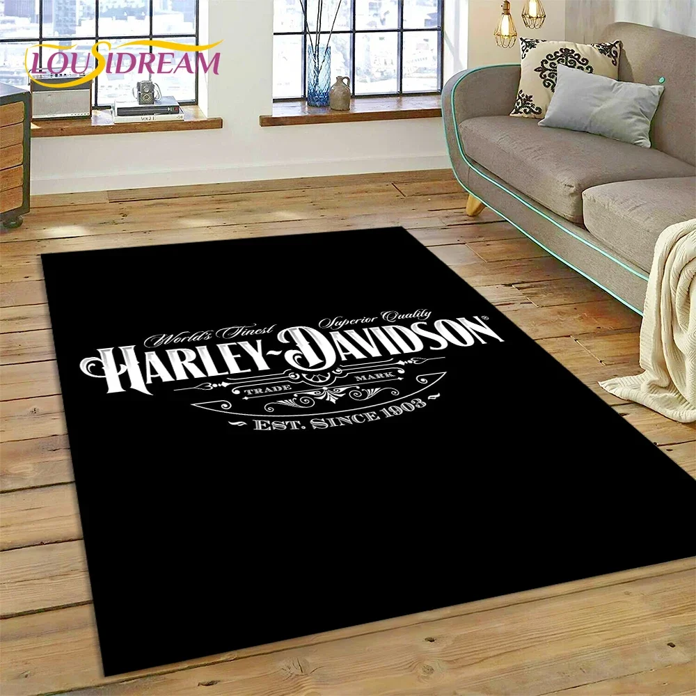 27 Style Harley-y Motorcycle Logo Rug Carpet for Living Room Bedroom Home Decor,floor Mat Non-slip for Sofa Doormat Gift kids view 6