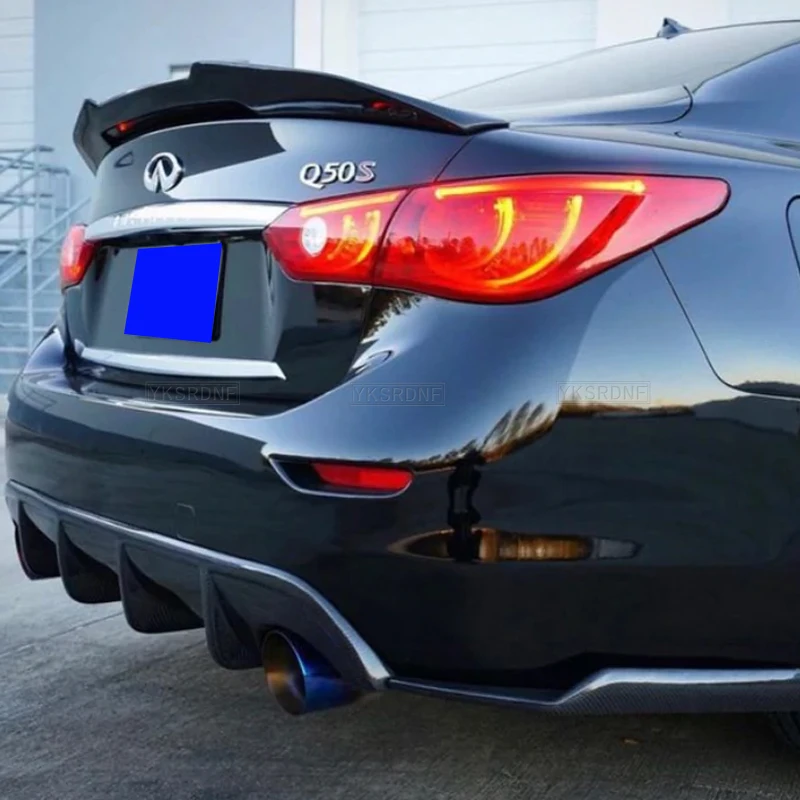 High Quality Q50 Rear Wing Lip Car Rear Trunk Boot Lip Spoiler Wing Extension Lid ABS For Infiniti Q50 2014-2021 Racing Wing