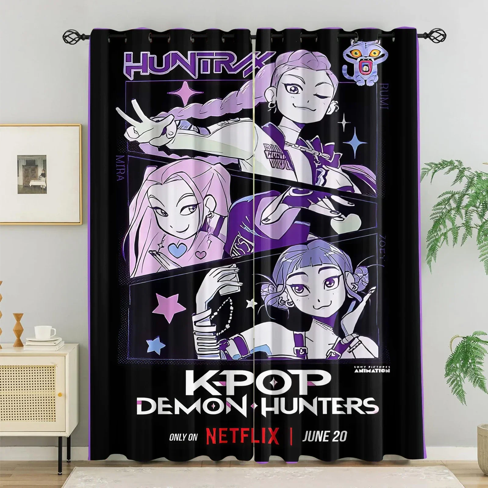 Hasbro Kpop Girl Group Stage Blackout Curtains 85% Light Blocking Noise Reducing Grommet Window Drapes For Girls Kids Bedroom image 3