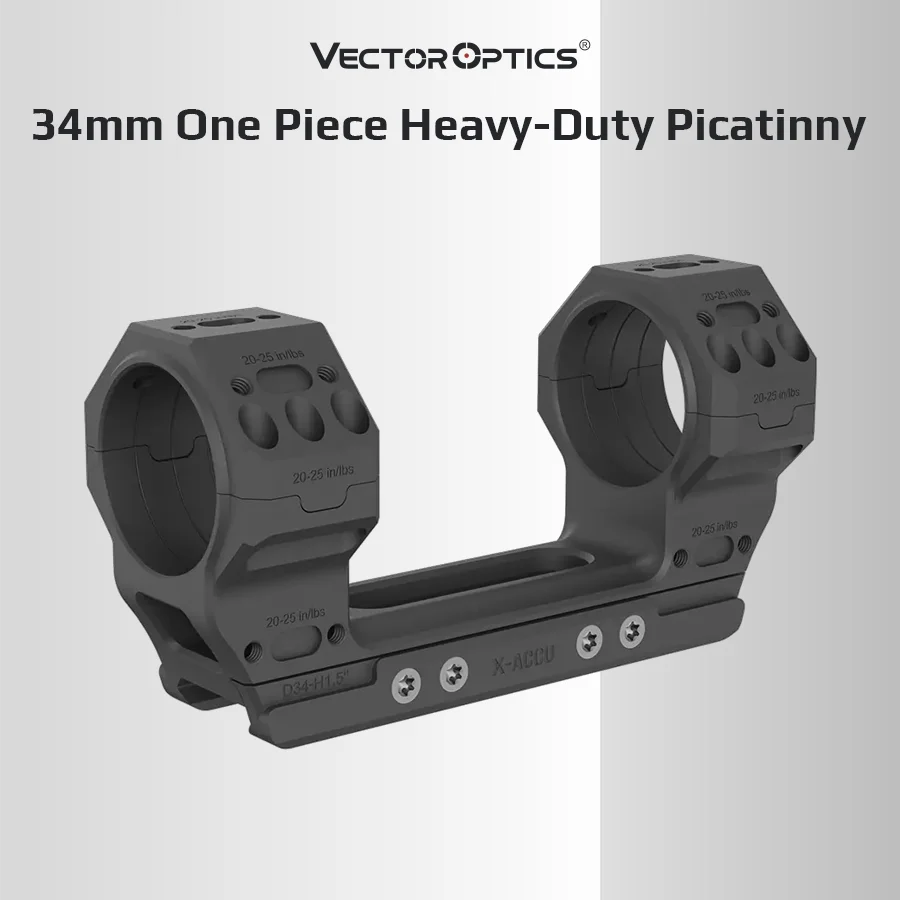 Vector 34mm Picatinny Zielfernrohrmontage, einteilig, hochbelastbar, 7075-T6, 1,5 Zoll, High-Profile-Zielfernrohrringe, X-Mod, taktische Jagd, AR15
