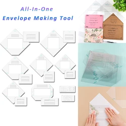 17pcs/set All-In-One Envelope Making Tool To Easily Create Envelopes and Liners Envelope Tear Templates Maker Guide New 2024