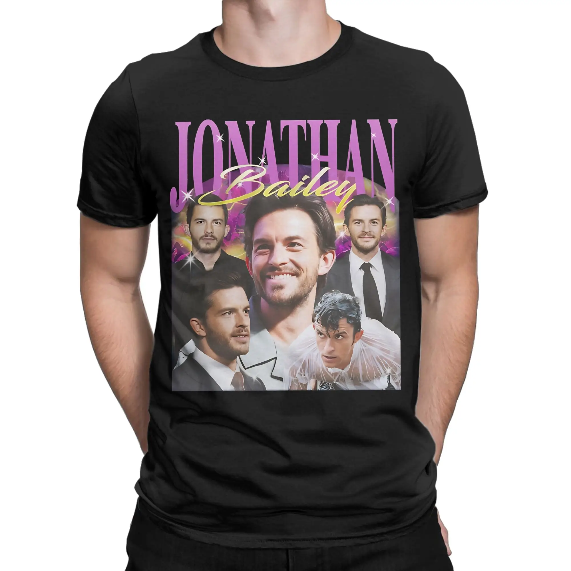 Vintage pop inglês jonathan bailey ator camiseta para homens mulheres camisetas de algodão manga curta camiseta roupas tamanhos grandes