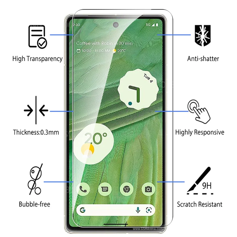 Googlepixel 7 الزجاج 4 قطعة زجاج واقي لجوجل بكسل 7 5G Pixel7 7 بكسل شاشة عرض تعمل باللمس غشاء واقي gurad نظارات