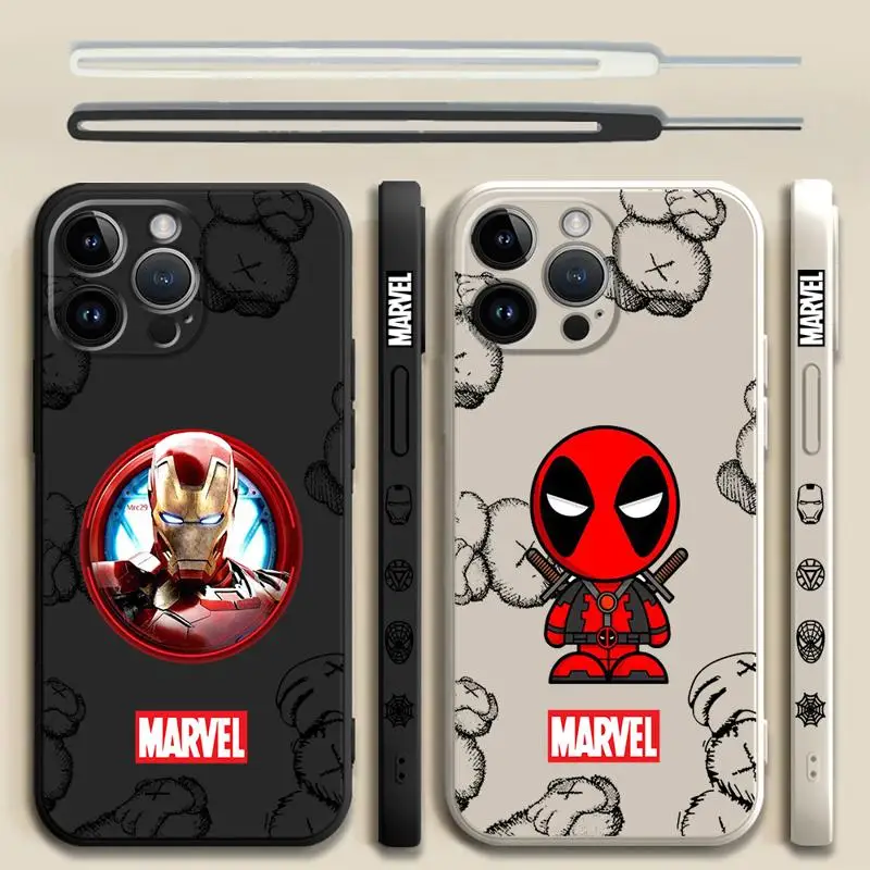 Funda de teléfono Deadpool para Apple iPhone 11, 15, 13, 14 Pro Max, 12 Mini, X, XR, XS Max, 7, 8, Coque líquido suave