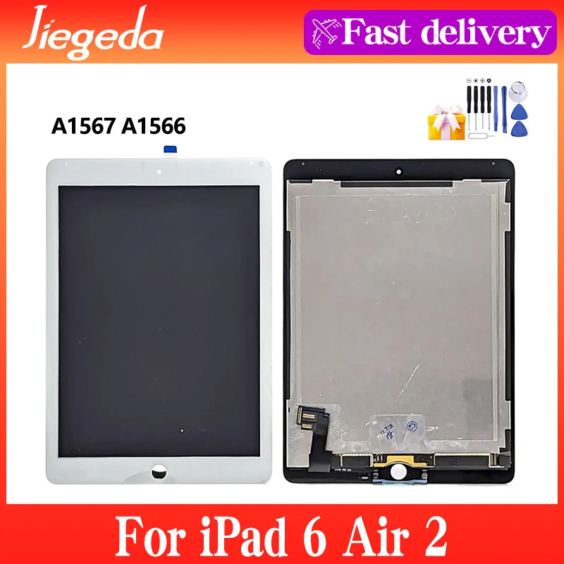 

LCD 9.7"For iPad Apple iPad 6 Air 2 A1567 A1566 LCD Display Touch Screen Assembly Digitizer Replacement For iPad 6 Air2