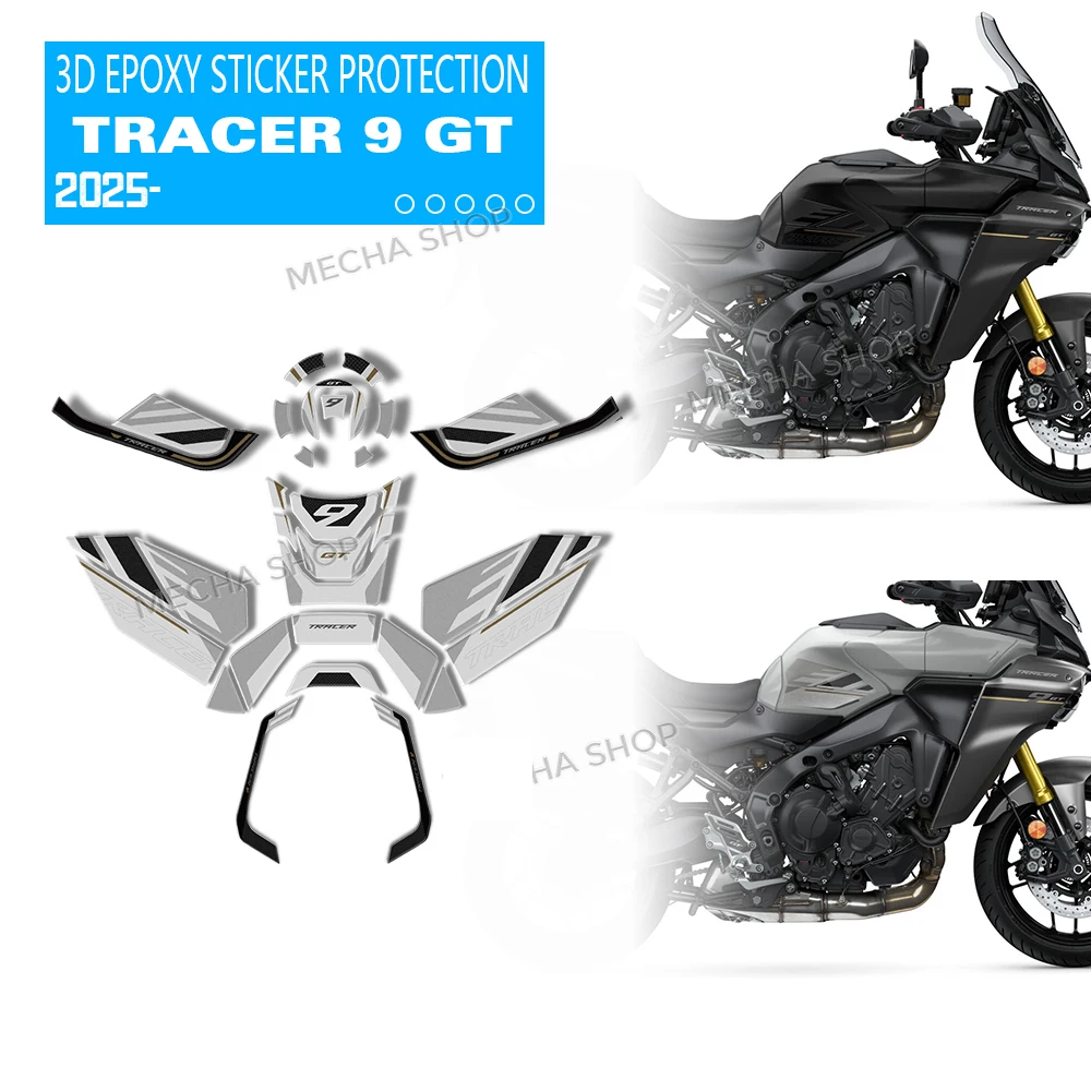

2025 Tracer 9GT Tech Black аксессуары комплект защиты мотоцикла для Tracer 9 GT керамический лед 2025-3D наклейка на бак