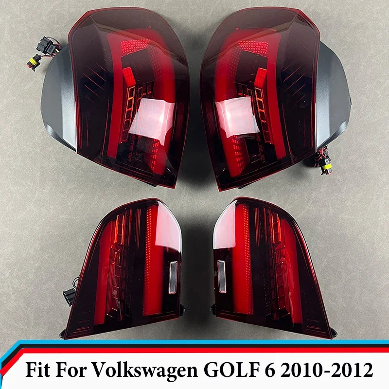 

Светодиодный задний фонарь в сборе, подходит для Volkswagen GOLF 6 2010-2012, фары дальнего света, стоп-сигналы поворота, светодиодный задний фонарь