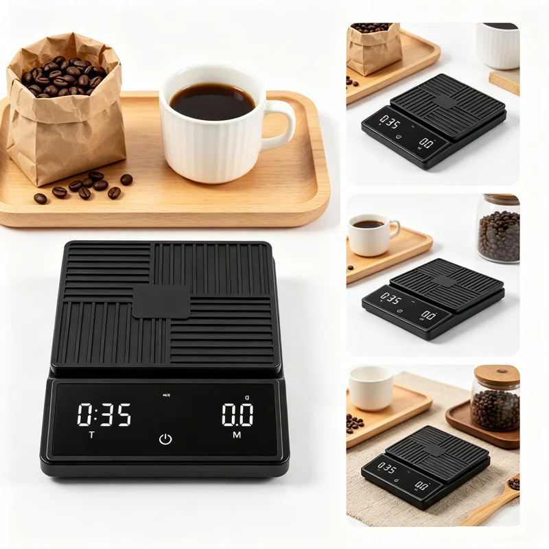 New Smart Coffee Scale 0.1g Precision Touch Screen with Timer Espresso Scale Pour Over Coffee Brewing Ratio Tool