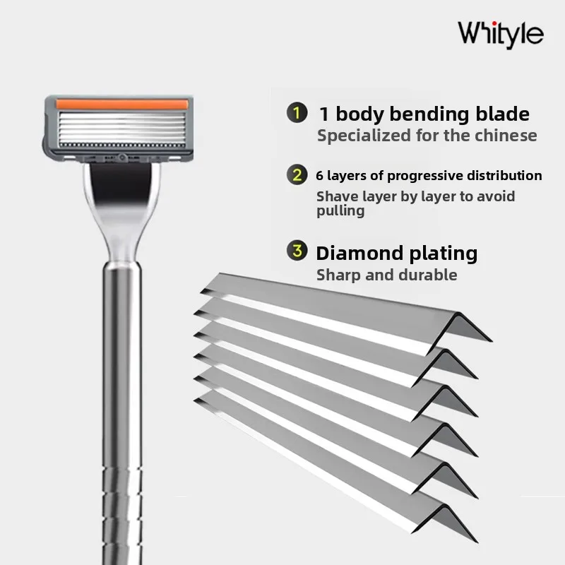 ماكينة حلاقة أمان جديدة للرجال تتراوح من خفيفة إلى قوية مع إعدادات غير قابلة للتعديل مصنوعة من سبائك الزنك تتضمن 10 شفرات