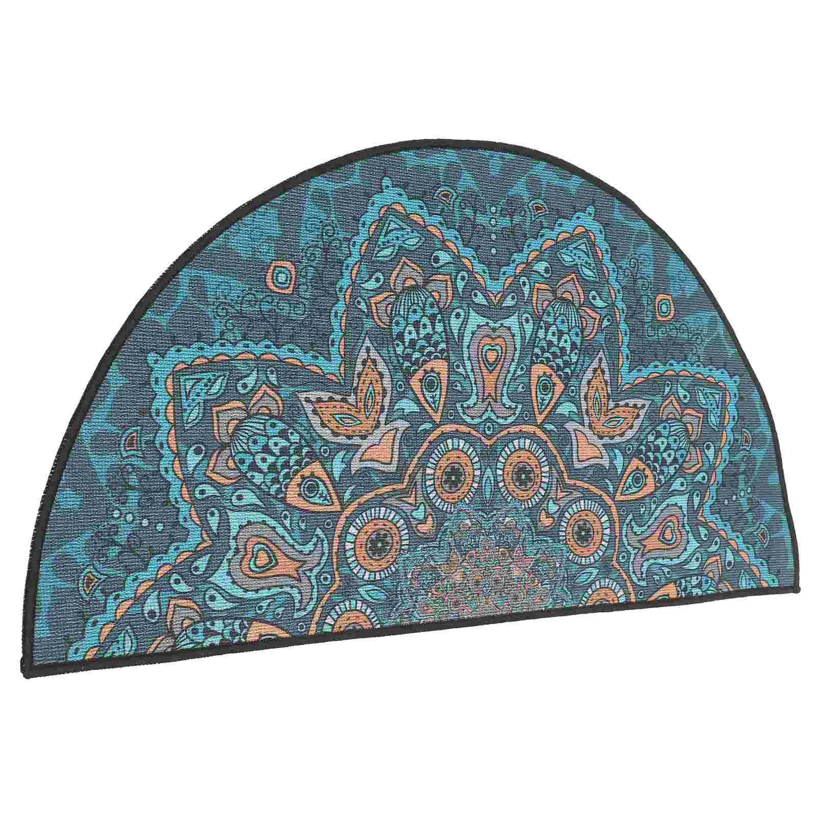 

Bohemian Floor Mat Bath Mats Door Indoor Waterproof Rug Mandala Rugs Bathroom Absorbent Half Round Carpet