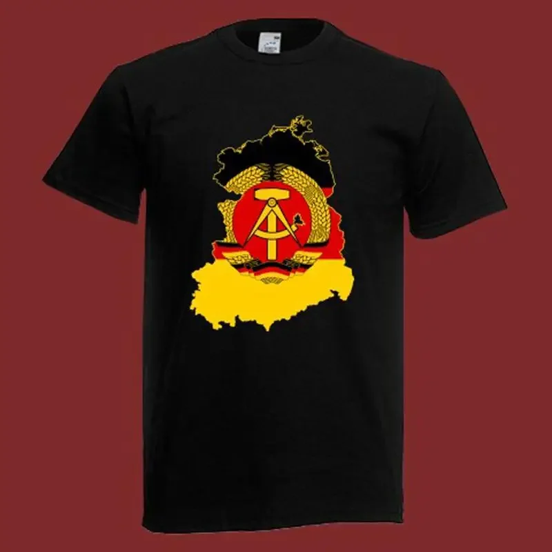 German Democratic Republic Flag Map Men'S Black Size S 5Xl T shirt