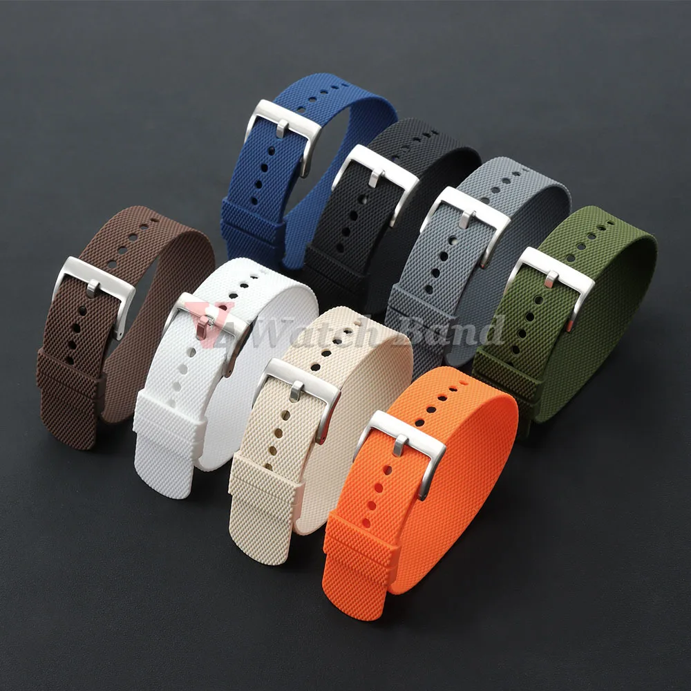 New Sports Fashion One Piece Watch Strap 20mm 22mm Rubber Watch Band Wristband for Seiko Soft Silicone Straps for Omega