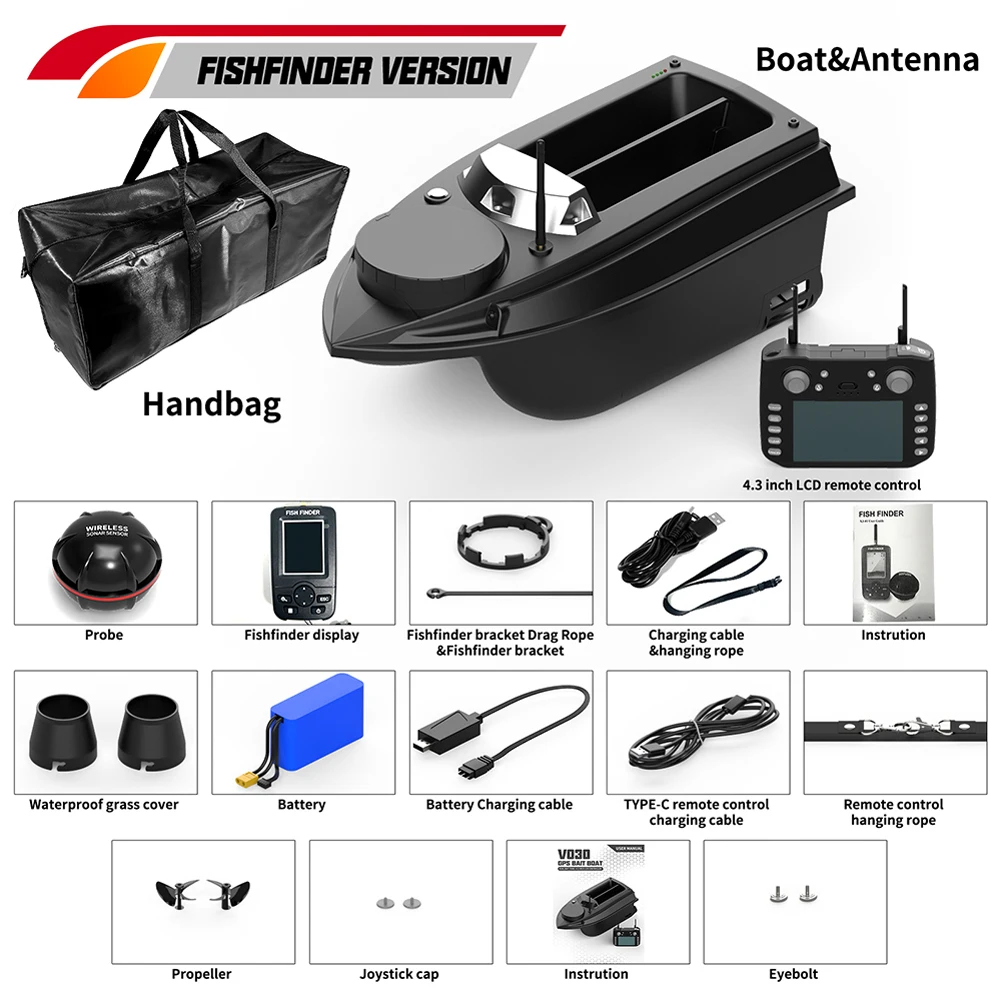 800m GPS Fishing Bait Boat 9 Fishing Grounds 180 Points Bait Boat 6.6lbs Loading Support Automatic Cruise