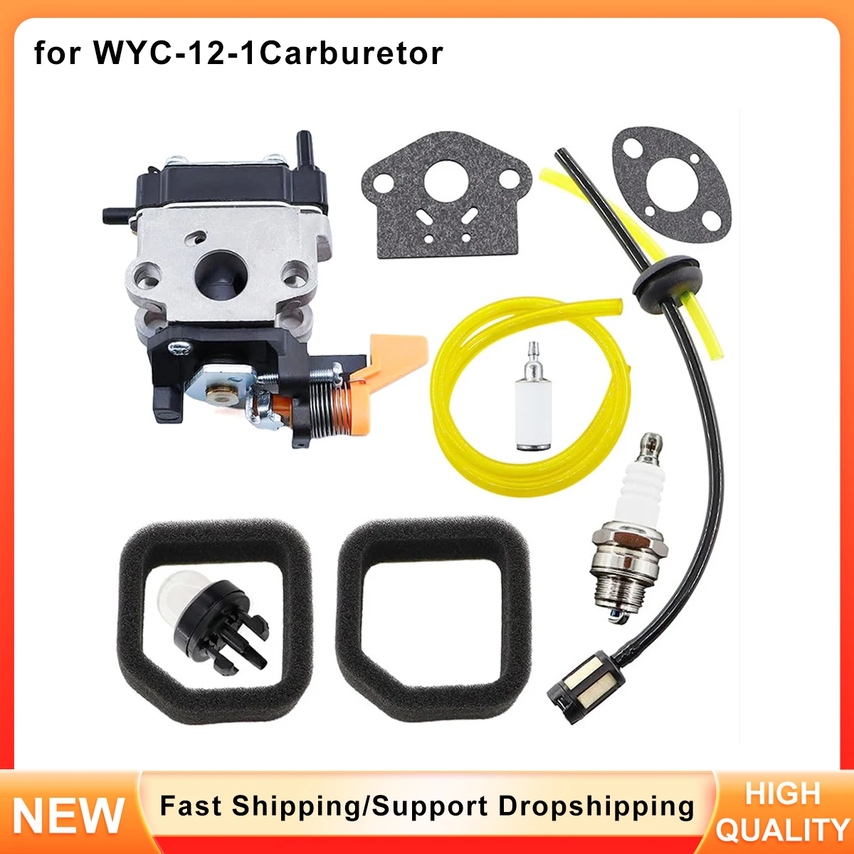 

Replacement Carburetor Set for Ryobi 08570 RY0851 Trimmer - Compatible with Walbro WYC-12-1 & Models 308028001 985892001