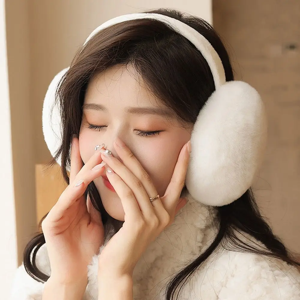 นุ่มสบายเล่นสกีกลางแจ้ง Anti-WIND Earflap ชายอุ่นหูอุ่น Plush Earmuffs พับฝาครอบหู Earcap