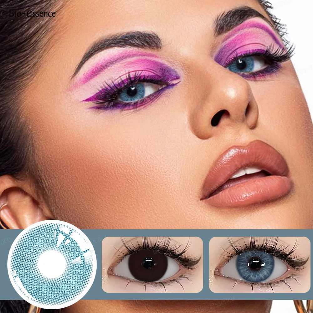 Bio-essense 2 Stück blaue Kontaktlinsen für Augen, natürliche farbige Kontaktlinsen mit blauen Augen, koreanische Kontaktlinsen, jährliche grüne Pupille – Detail 8