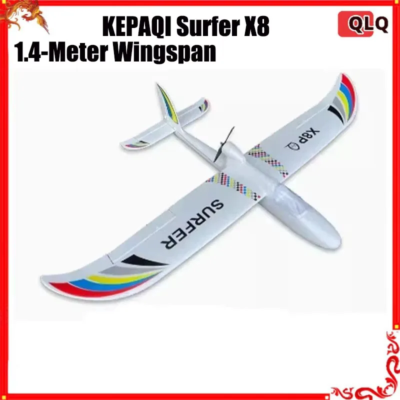 KEPAQI Rc Plane Surfer X8 Remote Control Glider 1.4-Meter Wingspan Epo Fixed Wing DIY Entry Level Model Airplane Toy Gift