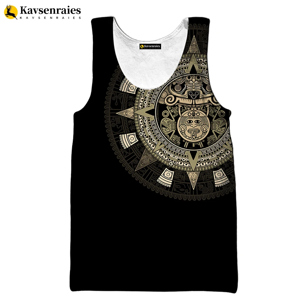 2023 New Mexican Aztec Warrior 3D Vest Men Summer Fashion Casual Tank Tops Hip Hop Harajuku Streetwear Sleeveless Oversized Tops