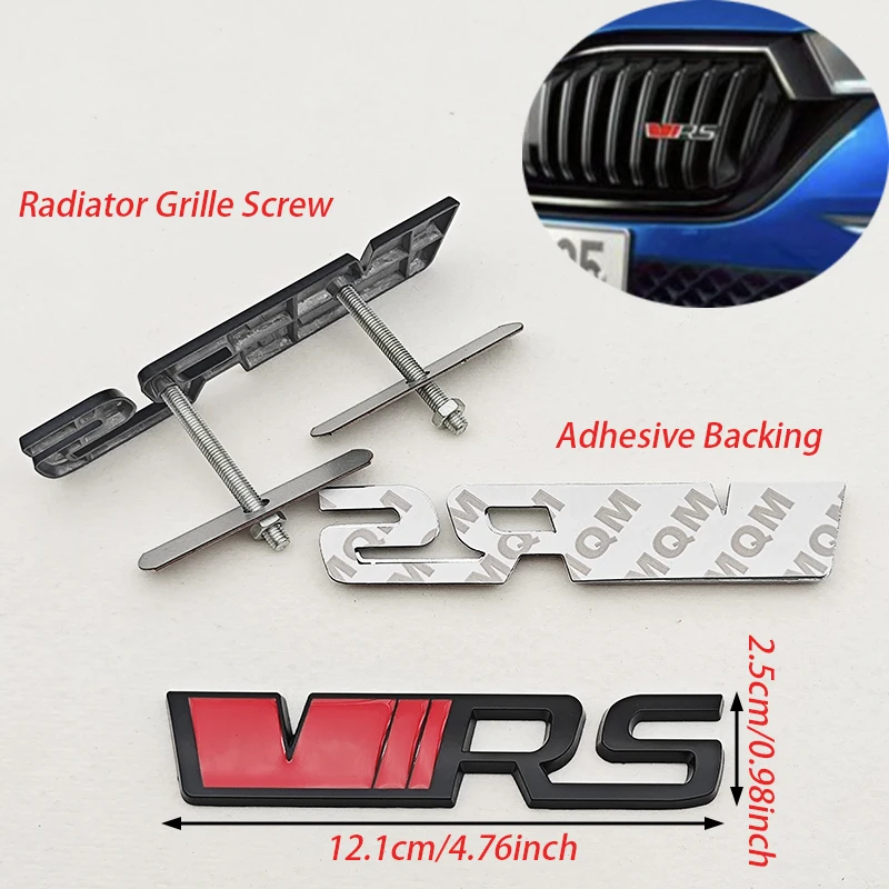 Image of 3D Metall-Logo VRS Aufkleber Buchstaben Emblem Auto Frontgrill Kotflügel Seitenkoffer Abzeichen für Skoda Karoq Fabia Aufkleber Zubehör