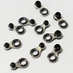 48pcs Stainless Steel Fishing Rod Guides Rings Tips Line Rings Pole Rod Repair Kit DIY Eye Rings Mixed Size Fishing Accessories