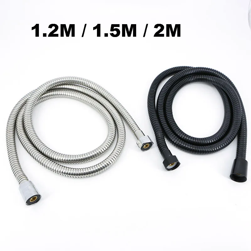 

Серебристый, черный, 1,2 м, 1,5 м, 2 м, шланг для душа, гибкая насадка для душа из нержавеющей стали, сантехника для аксессуаров для ванной комнаты B4