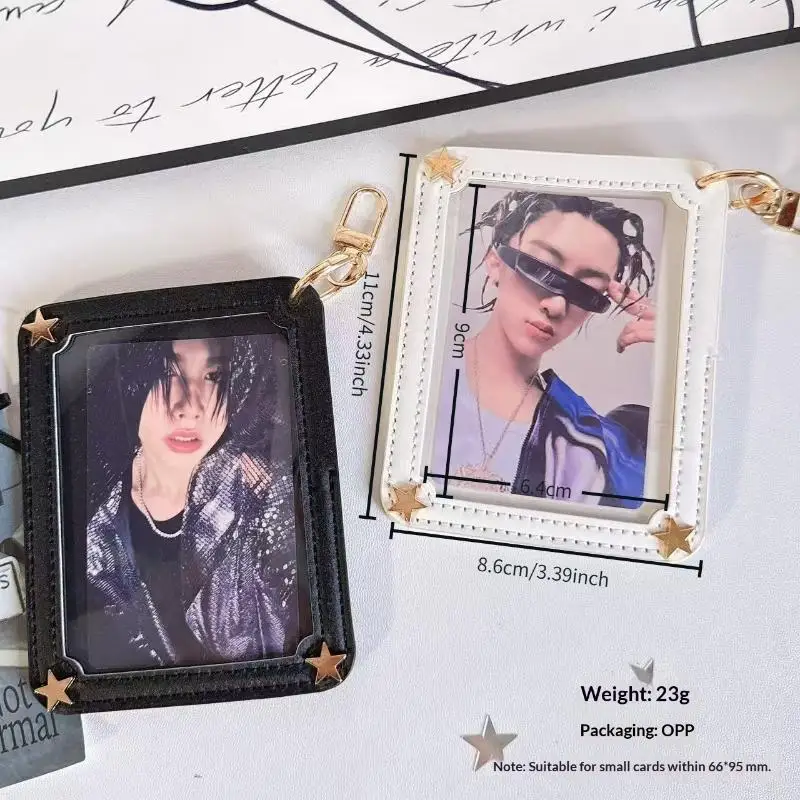 Glitzernder Kpop-Fotokartenhalter mit Engelsflügel-Stern-Schlüsselanhänger, strapazierfähige, kratzfeste Fotohülle für den täglichen Gebrauch von Fans. – Detail 8