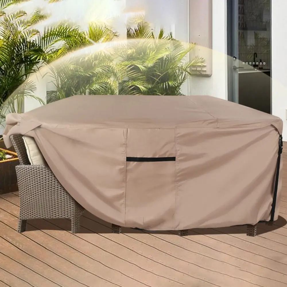 

Waterproof Patio Table Cover Oxford Cloth Sun Protection Furniture Dust Cover Cloth Heavy Duty with Air Vents