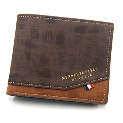 Short Men Wallets Slim Classic Coin Pocket Photo Holder Small Male Wallet Quality Card Holder Frosted Leather Men Purses