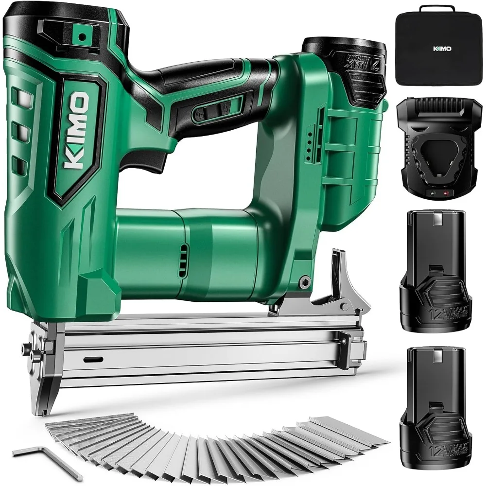 Paku Tembak Tanpa Kabel 18 Gauge dengan Baterai Ganda 2.0Ah dan Pengisi Daya Cepat, Termasuk 5000 Paku, Trigger Tunggal dan Kontak, 180 Paku