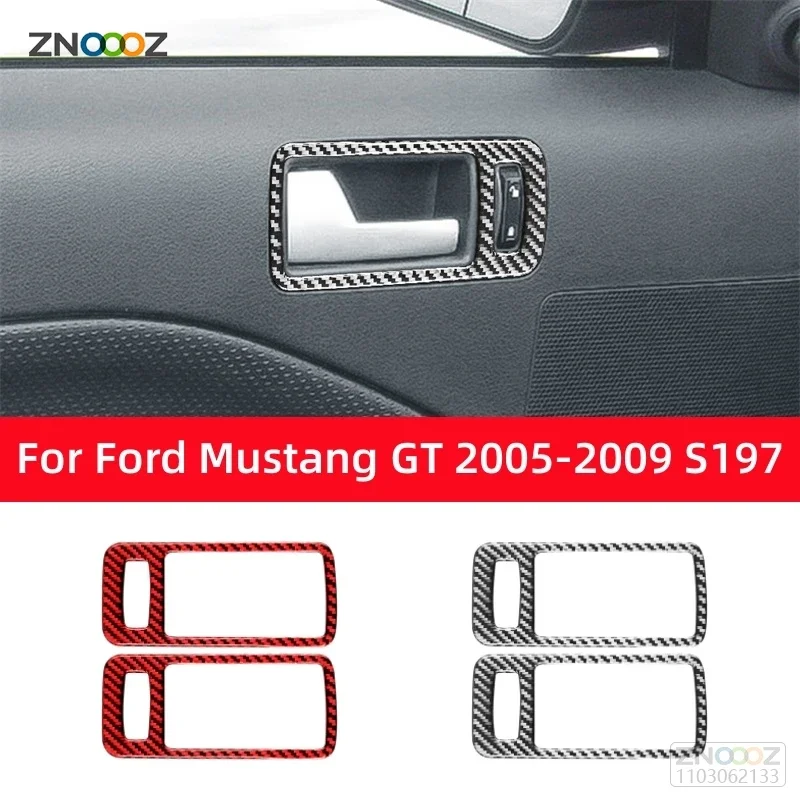 

Аксессуары для Ford Mustang GT 2005-2009 S197, наклейка на дверную ручку автомобиля из углеродного волокна, декоративная наклейка на рамку