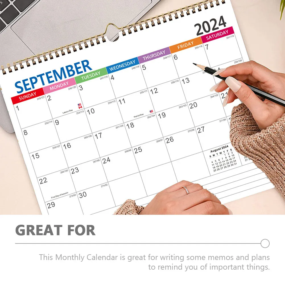 

2024-2025 Wall Calendar Monthly Planner For Home Office Holiday Countdown Notepad Design Hanging Calendar For Family Room