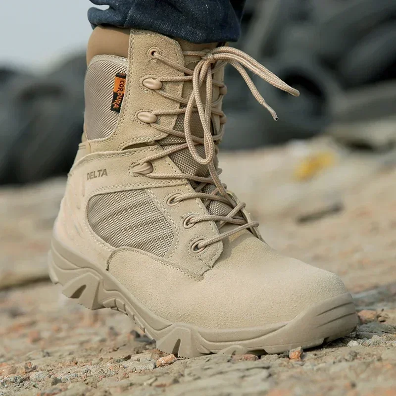 Spring Men Boots Special Force Waterproof Leather Desert Combat Work Shoes Tactical Ankle Boots Mens