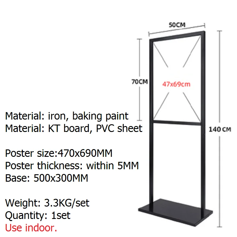 Billboard display indoor brand market kt board bracket display stand vertical floor water sign poster rackfloor sign warehouse